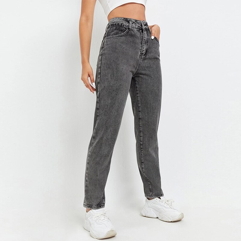 Women's Gray Jeans High Waist Tapered Jeans Plus Size 100 Kgs Denim Jeans Stretchy 6XL Harem Full Length Loose Women Jeans 2023