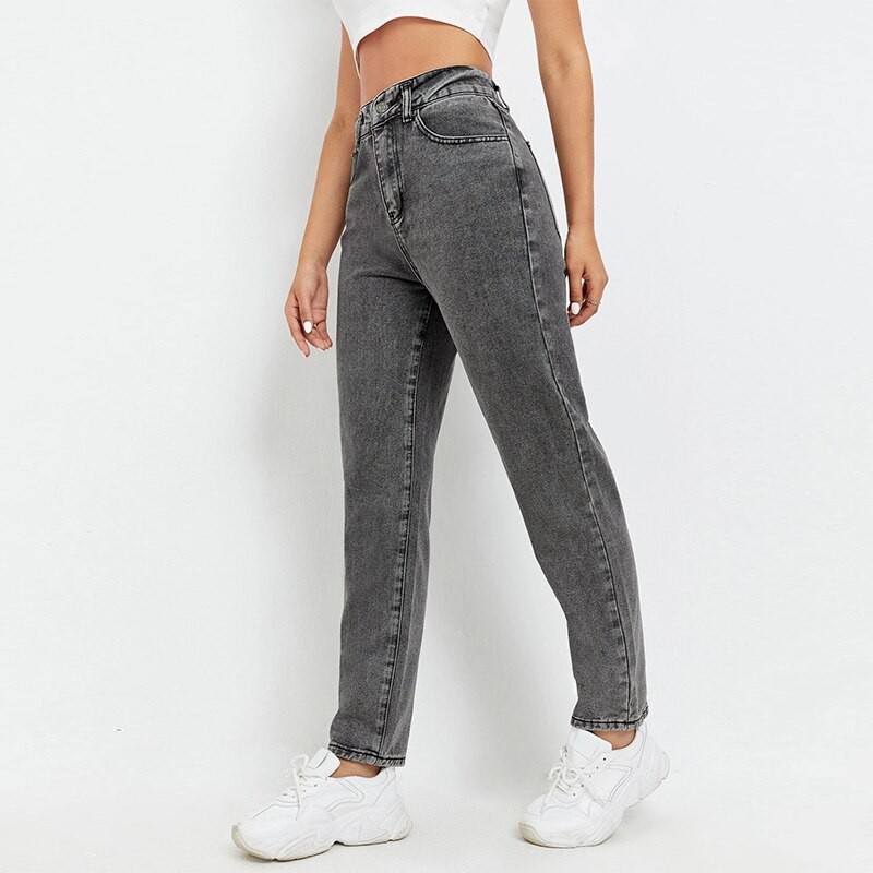 Women's Gray Jeans High Waist Tapered Jeans Plus Size 100 Kgs Denim Jeans Stretchy 6XL Harem Full Length Loose Women Jeans 2023