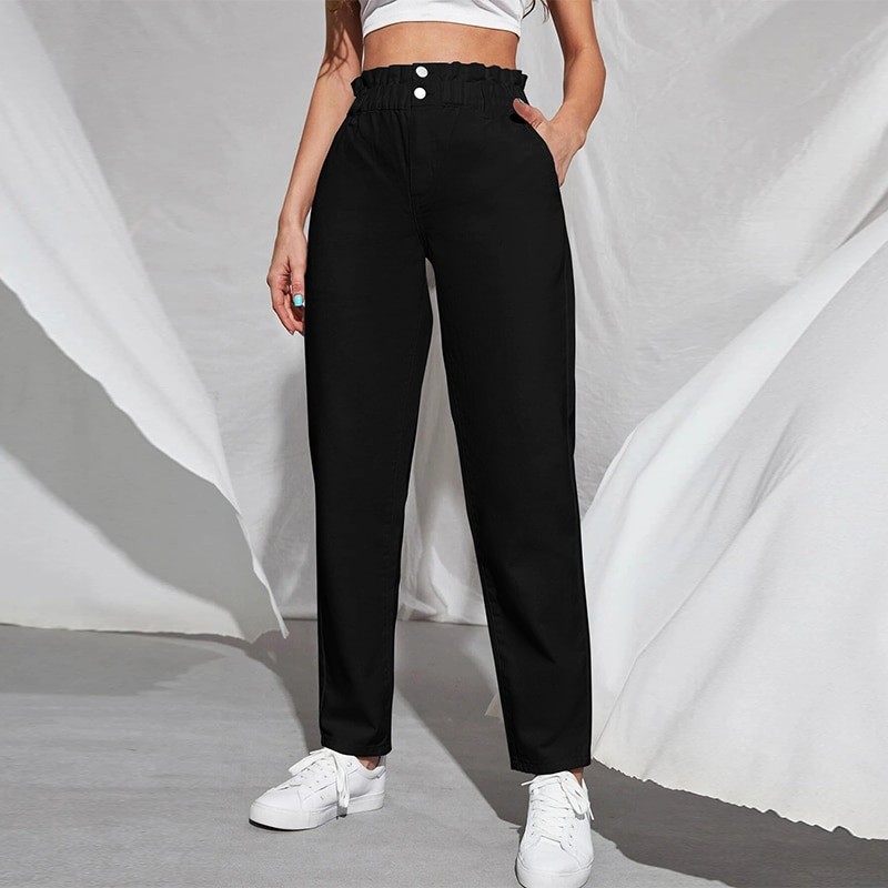 LEIJIJEANS 2022  Autumn Jeans for Women Curve 120kgs Women Elastic Waist High Waist Harem Lady Pants Black 8XL 175CMS Mom Jeans