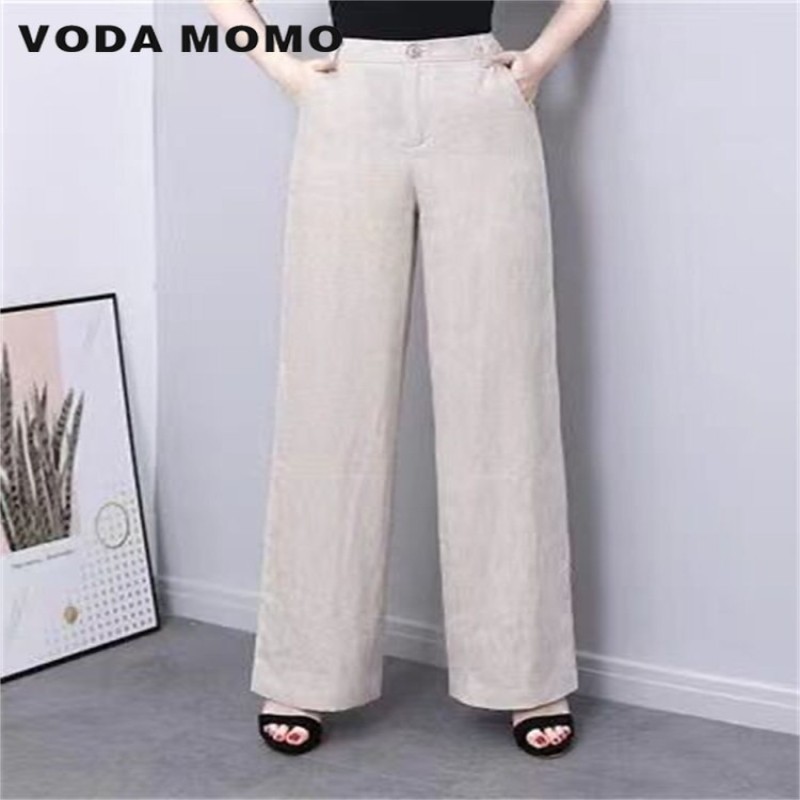 2023 Spring Summer Vintage High Waist Korean Stytle Fashion Elegant Leisure Straight WideLeg Trousers Loose Elastic Streetwear