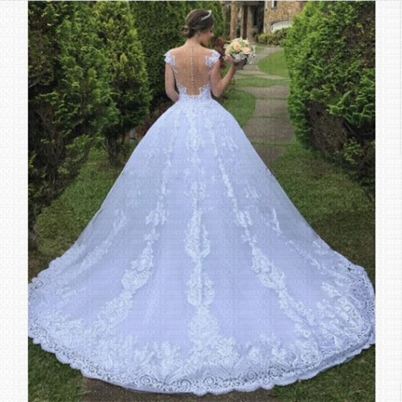 Backless Princess Embroidery Vestido De Noiva Wedding Dress 2023 Luxury Lace Bride Dress Amazing Neck Robe De MariÃƒÂ©e