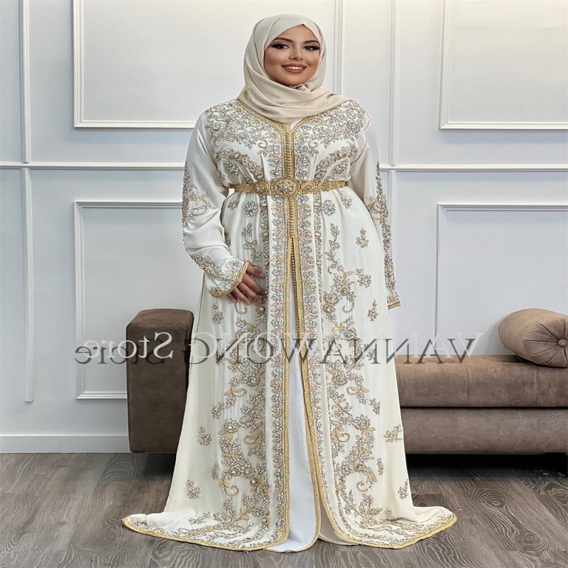 14629#VAN Dubai Moroccan Caftan Evening Dresses Lace Saudi Arabia Prom Dress Muslim Abayas 2023 Long Sleeves Vestidos De Fiesta
