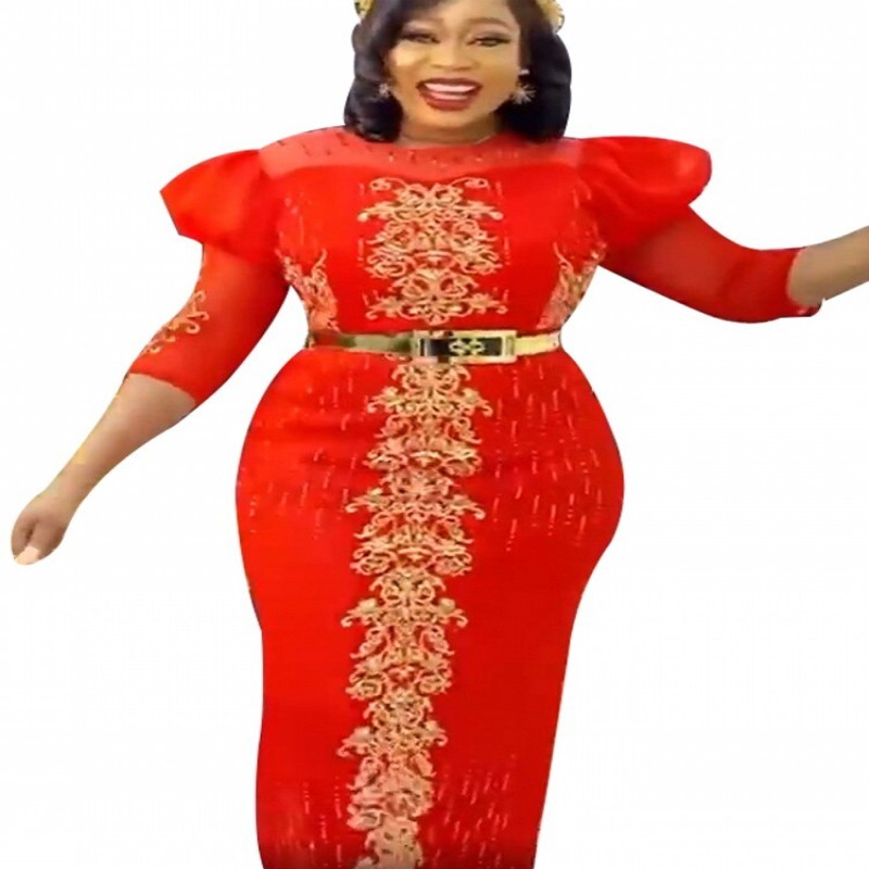 African Women Plus Size Evening Dresses Dubai Turkey Luxury Bead Gown Wedding Party Dress Robe Africaine Femme 2022 NouveautÃƒÂ©