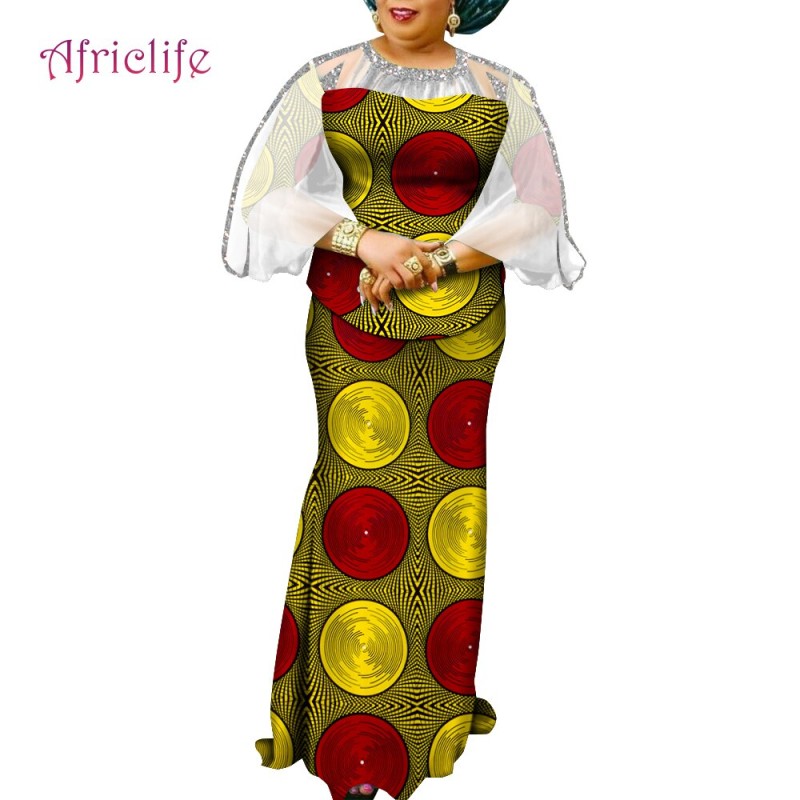 African Dresses for Women 2023 New Elegant Women's Two-piece Skirt Maxi Dress Traditional Clothing Wy9958