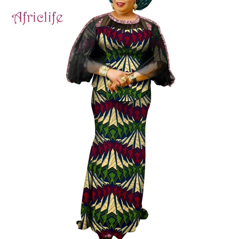 African Dresses for Women 2023 New Elegant Women's Two-piece Skirt Maxi Dress Traditional Clothing Wy9958