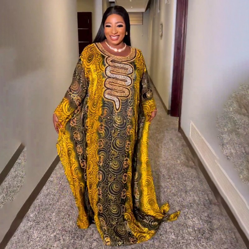 MD Turkey Dresses For Women African Designer Plus Size Boubou 2023 Spring Chiffon Maxi Robe Wedding Party Gown Muslim Abayas