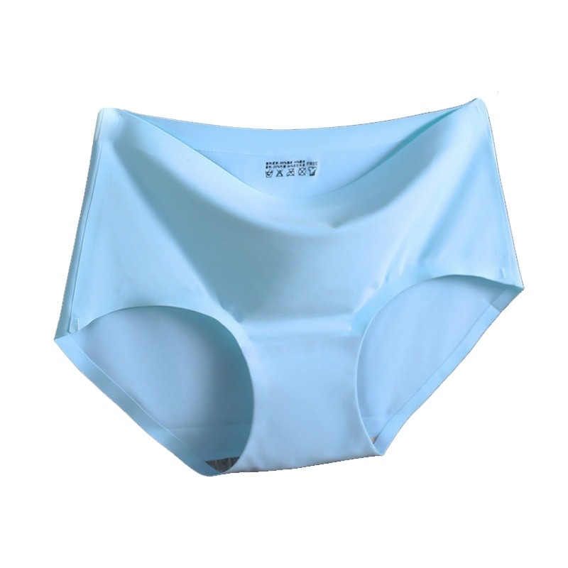 FINETOO 3Pcs/Set Seamless Underwear Silk Women's Plain Color Panties Lady  Girls Briefs Smooth Panty