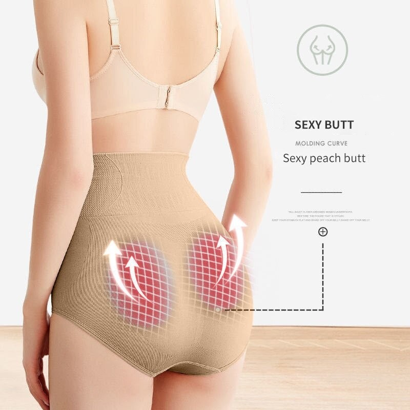 High Waist Belly Holding Underwear Honeycomb Seamless High Waist Underwear Women's Belly Holding Buttock Lifting Seamless Women'