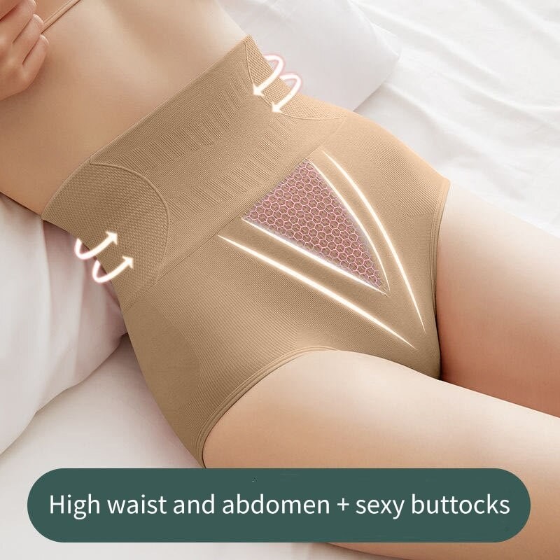 High Waist Belly Holding Underwear Honeycomb Seamless High Waist Underwear Women's Belly Holding Buttock Lifting Seamless Women'