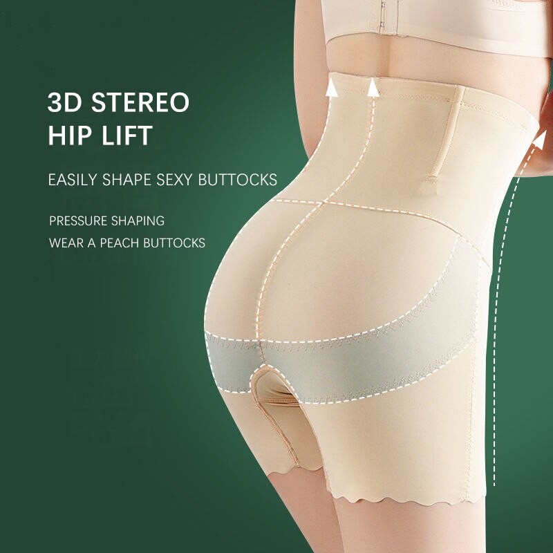 Flarixa 3 in 1 Safety Shorts Shaper Underwear Seamless High Waist Flat Belly Panties Women's Slim Hip Lift Female Boxer Shorts
