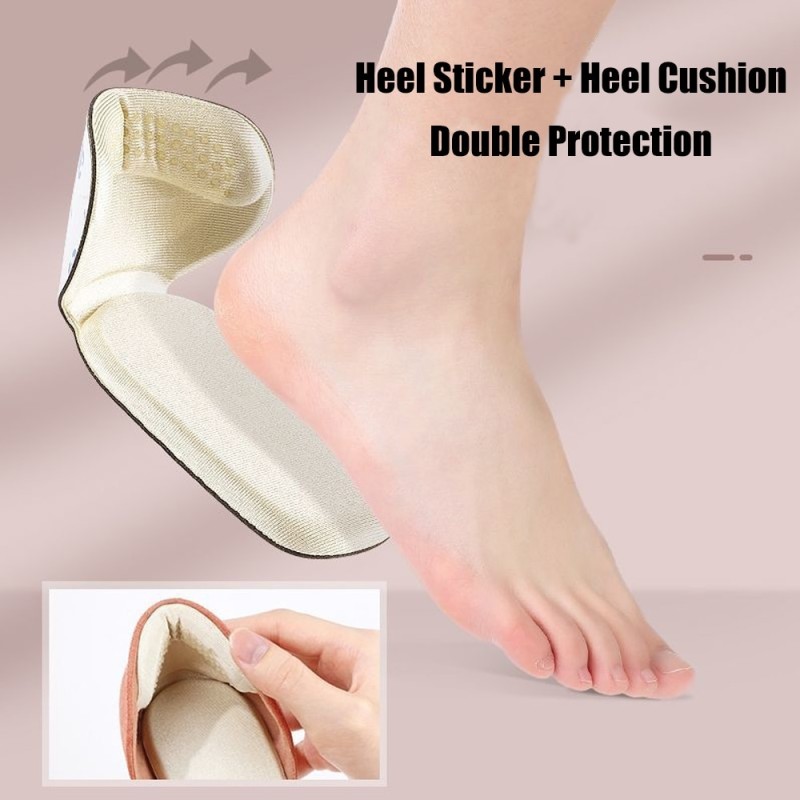 2 Pairs Half Insoles Back Stickers High Heels Liner Insert Heel Pain Relief Protector Cushion Pads Shoe Size Reducer