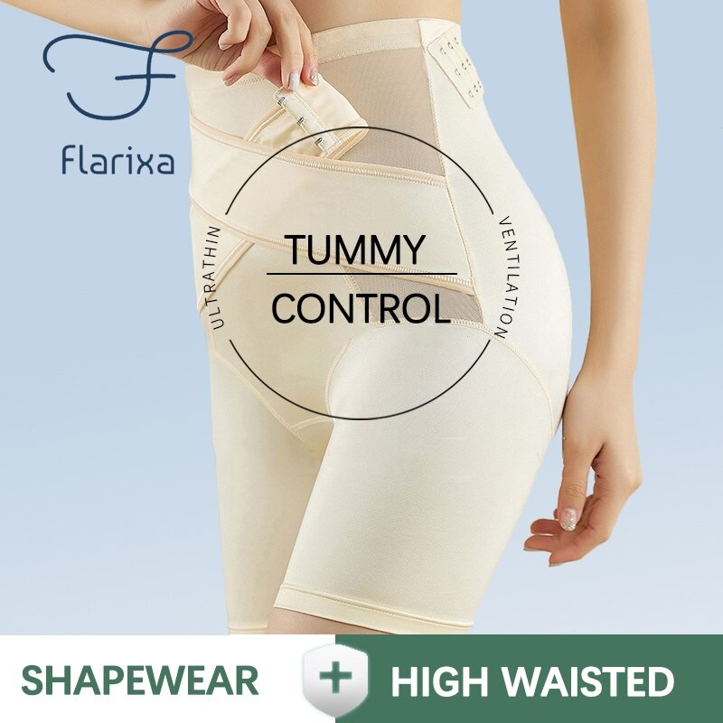 Flarixa Plus Size Women's Waist Trainer Body Shaper Tummy Control Shorts High Waist Flat Belly Panties Butt Lifter Pants Boxer