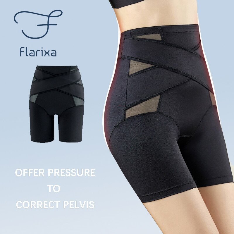 Flarixa Plus Size Women's Waist Trainer Body Shaper Tummy Control Shorts High Waist Flat Belly Panties Butt Lifter Pants Boxer
