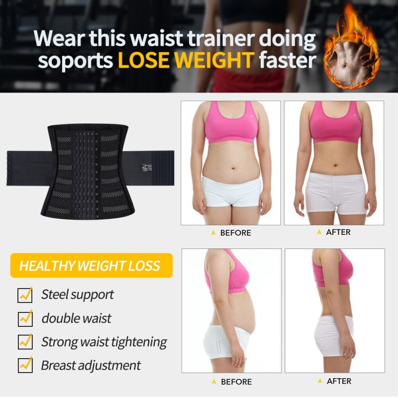 Wrap Waist Trainer Double Belt Faja Body Shaper Corset Shapewear Slimming Sheath Woman Flat Tightens Belly Postpartum Sheath