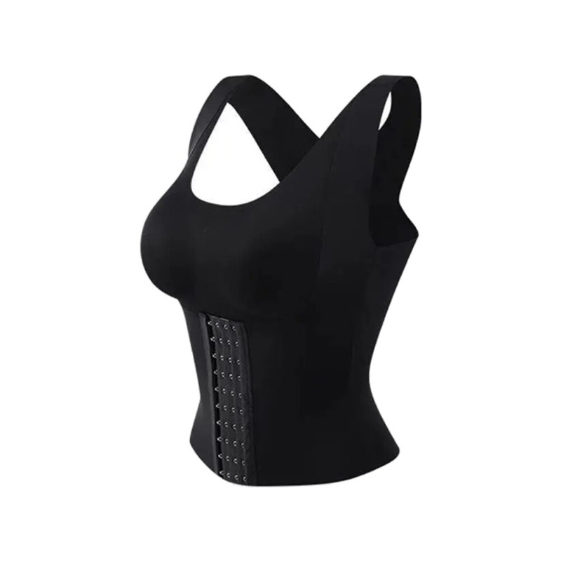 3-In-1 Waist Trainer Bra Corset Shaper Hunchback Correction Shapewear for Women Arm Compression Post Surgery Tank Top Lingerie