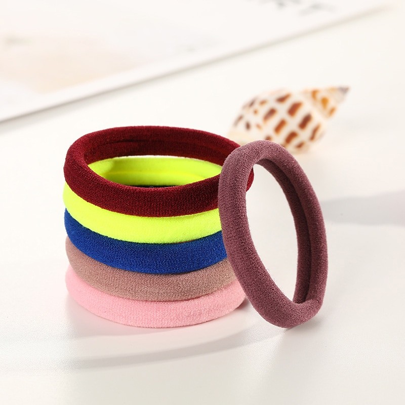 100 PCs Colorful Rubber Headband Hair Accessories For Women Bagged Seamless Towel Ring Hair Bands High Elastic Rope Scrunchies