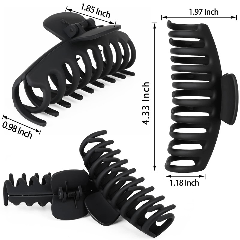 4 Pieces/Set Big Hair Claw Clips for Women Large Claw Clip for Thin Thick Hair Strong Hold 4.33 Inch Non-slip Hair Clips