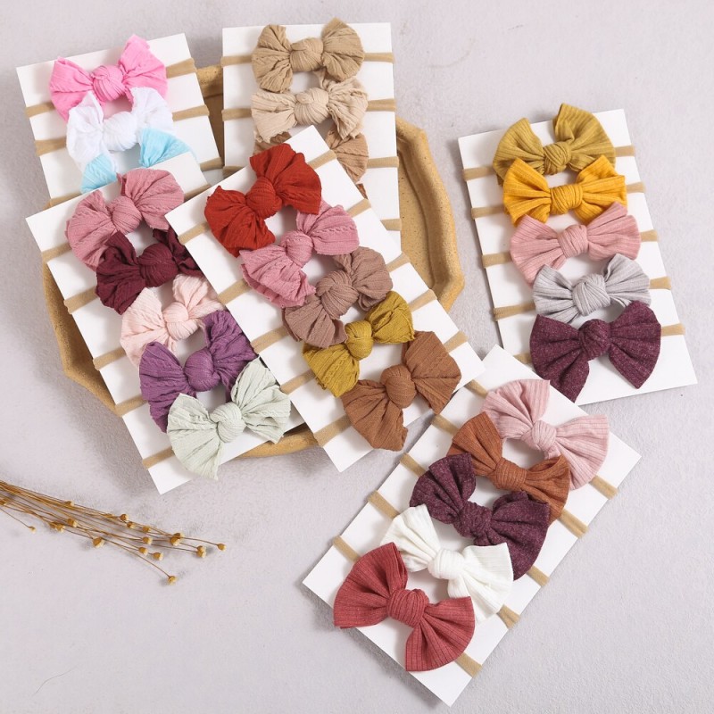 5Pcs/Lot Baby Headband for Baby Girls Soft Elastic Hair bands Bow Headbands Print Hair Bow Kids Headwear Baby Hair Accessories