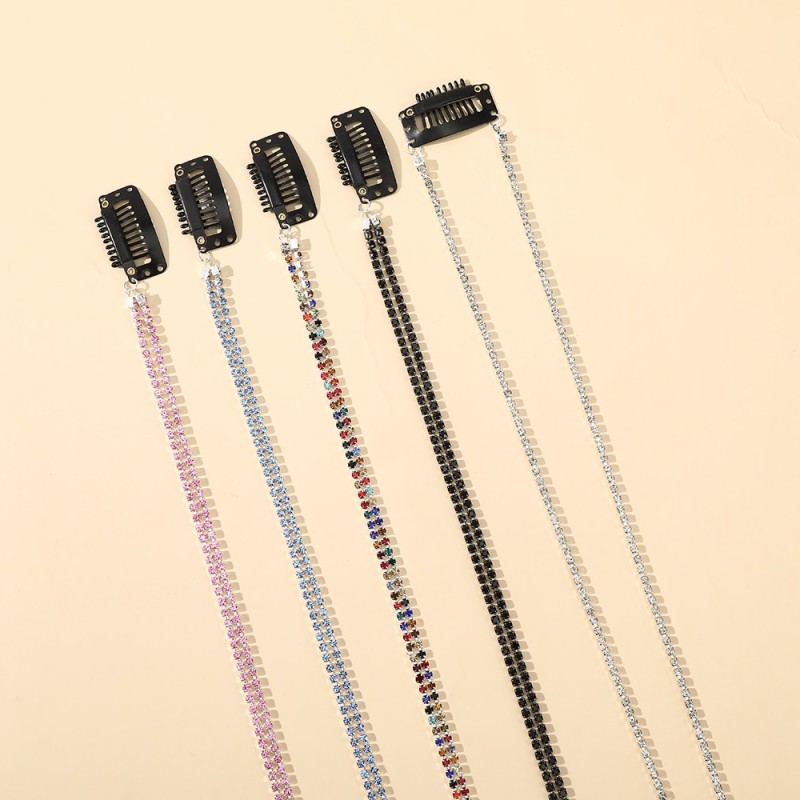 Shiny Chain Hairpins for Women Tassel Hair Clips Barrettes Braided Headband Ponytail Hair Accessories Headwear