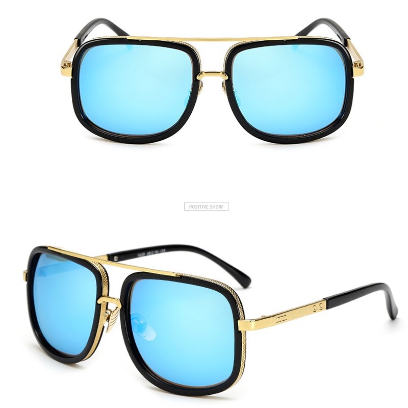 New Fashion Big Frame Sunglasses Men Square Metal Sun Glasses Women Retro Sun Glasses Vintage High Quality Gafas Oculos De Sol