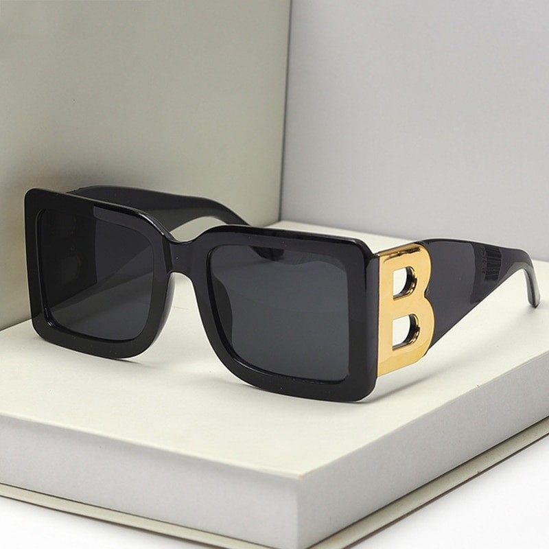 New Fashion Oversized The Letter B Square Luxury Trend Sunglasses Women Men Retro Rectangle Sunglasses Gafas De Sol Trendy
