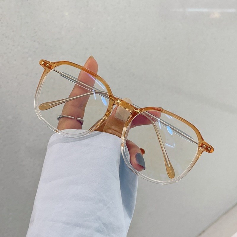 Big frame without makeup retro black frame glasses female myopia frame wind big face slimming