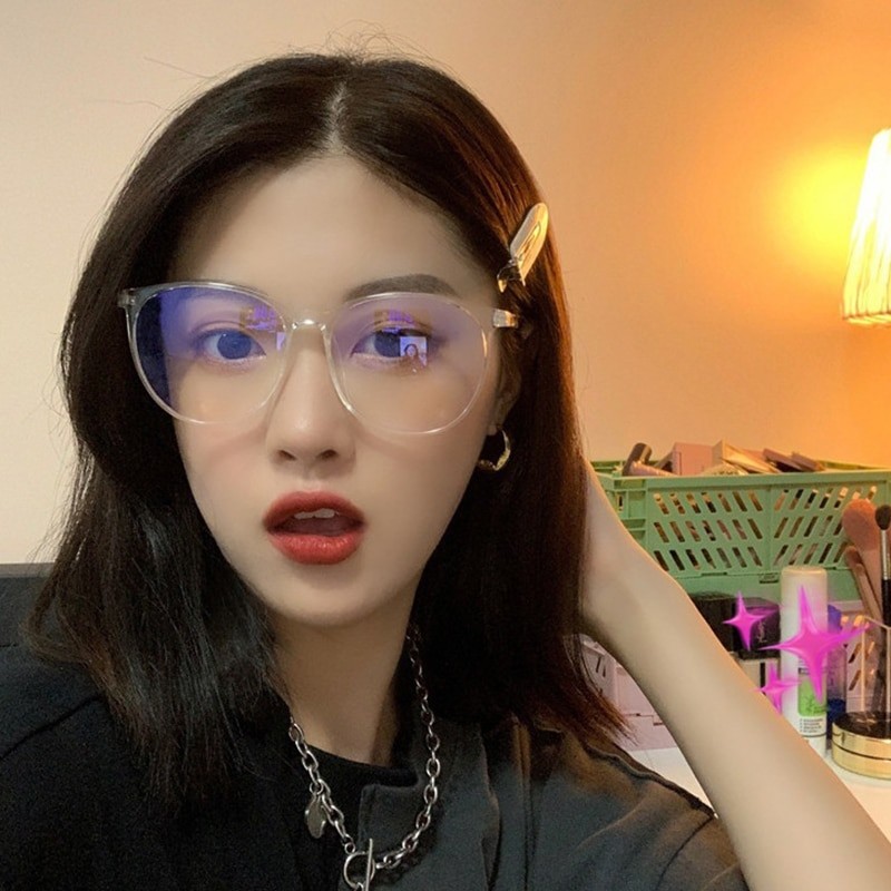 Transparent Computer Glasses Frame Women Men Anti Blue Light Round Eyewear Blocking Glasses Optical Spectacle Eyeglass