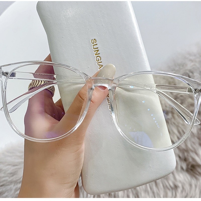 Transparent Computer Glasses Frame Women Men Anti Blue Light Round Eyewear Blocking Glasses Optical Spectacle Eyeglass