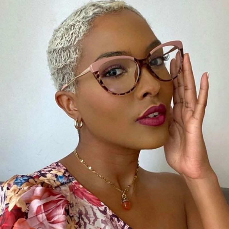 Fashion TR90 Anti Blue Light Blocking Cat Eye Glasses Frame Women Luxury Designer Retro Eyeglasses for Ladies Optical Frame