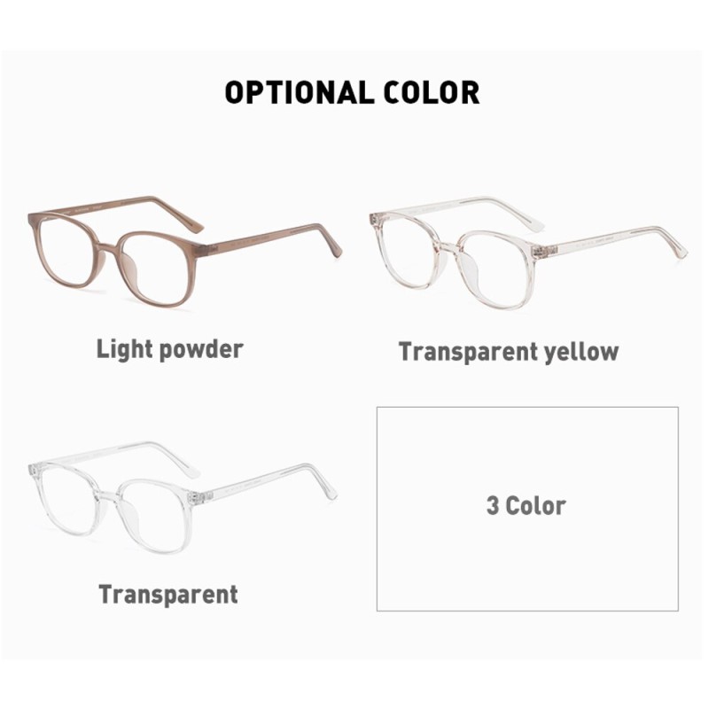 DML Fashion Brand Anti Blue Light Transparent Computer Glasses Women Round Blocking Tr90 Ultralight Material Optical Glasses