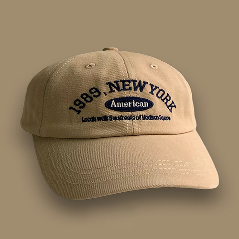 1989 American Retro Men's And Women's Baseball Caps Street Lettered Embroidery Retro Flat Caps Solid Black And White Hip Hop Cap