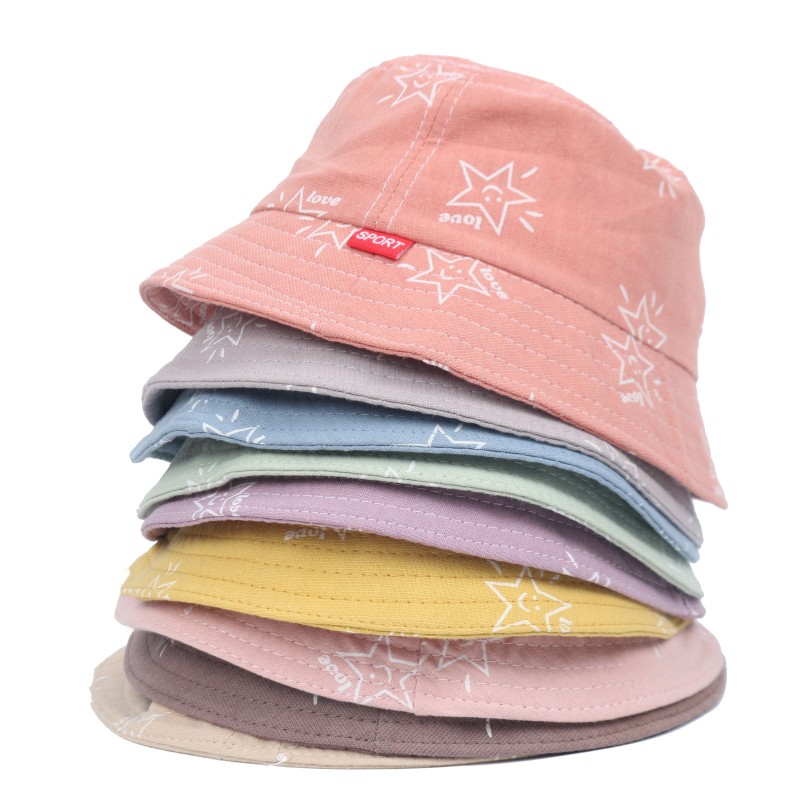 Summer Child Fisherman Hat Foldable Cartoon Bucket Hat Street Hip Hop Bucket Hats Caps Vintage Bear Printed Fishing Hats gorras