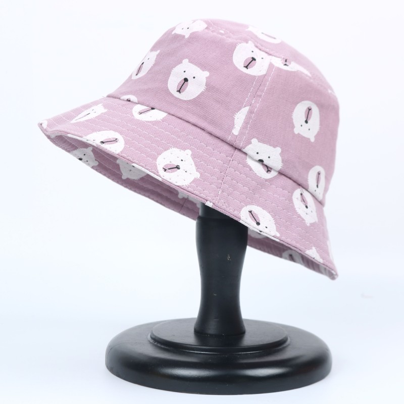 Summer Child Fisherman Hat Foldable Cartoon Bucket Hat Street Hip Hop Bucket Hats Caps Vintage Bear Printed Fishing Hats gorras