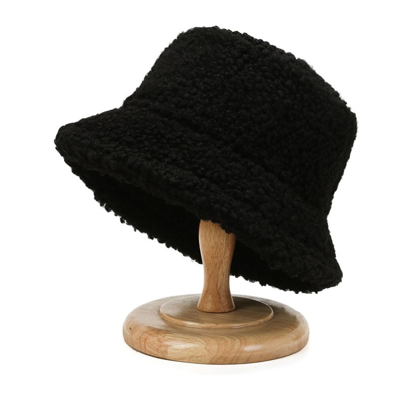 Winter Warm Velvet Hats Lamb Wool Fisherman Caps Lady  Bucket Hats for Women Girls Thicken Bob Panama Outdoor Fisherman Hats Cap