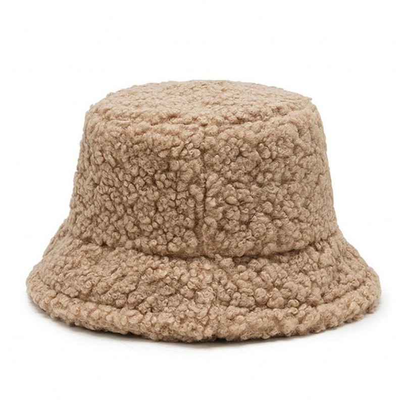 Winter Warm Velvet Hats Lamb Wool Fisherman Caps Lady  Bucket Hats for Women Girls Thicken Bob Panama Outdoor Fisherman Hats Cap