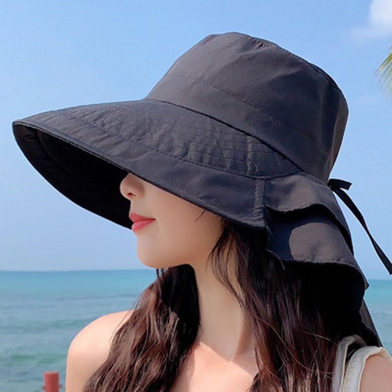 New Women's Summer Sun Hat With Neck Protector And Sunshade For Outdoor Cycling Trip Big-Brimmed Fisherman's Hat
