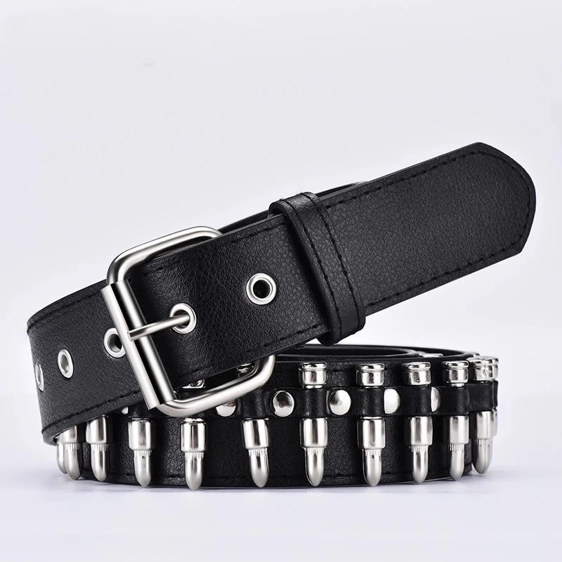 New fashion ladies leather punk belt hollow rivet luxury brand belt personality rock wild adjustable young trend belt2021New