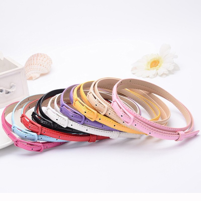 Leather Belt For Woman Thin Waistband Pin Buckle Dress Skirts Clothes Belt Dress Sweater Jeans Candy Colors Waistband