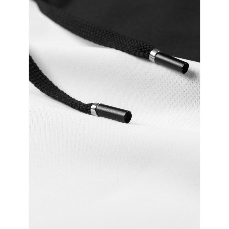Men Two Tone Drawstring Detail Pocket Sweatshirt Hoodies