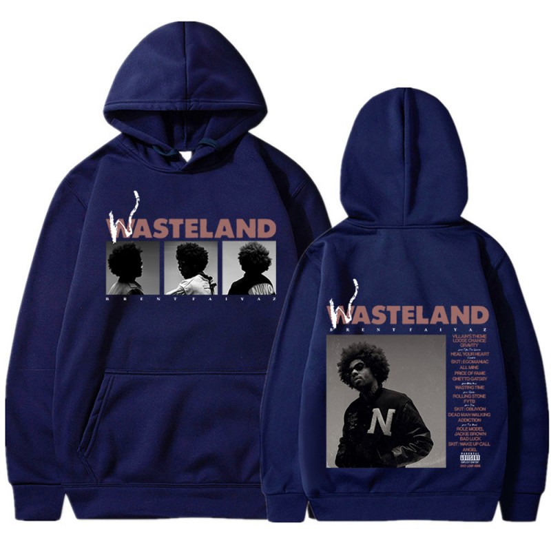 Brent Faiyaz Hoodie 2022 Music Album Wasteland Print Sweatshirt  Hip Hop Streetwear Unisex Fleece Keep Warm Pullover