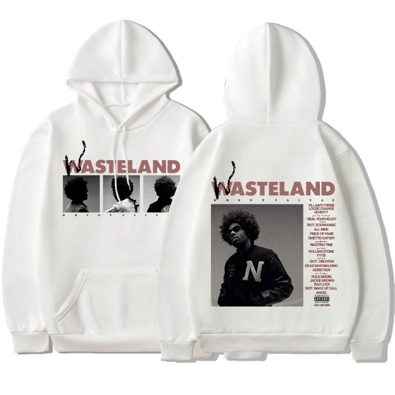 Brent Faiyaz Hoodie 2022 Music Album Wasteland Print Sweatshirt  Hip Hop Streetwear Unisex Fleece Keep Warm Pullover