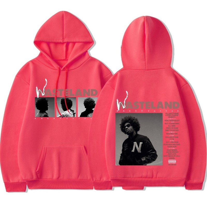 Brent Faiyaz Hoodie 2022 Music Album Wasteland Print Sweatshirt  Hip Hop Streetwear Unisex Fleece Keep Warm Pullover