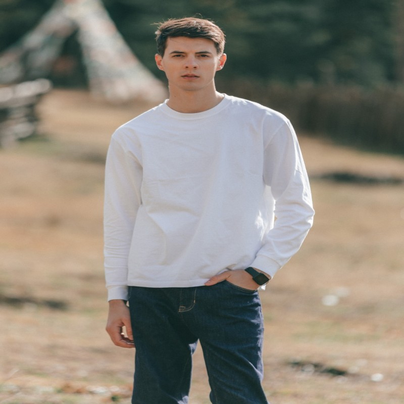 SIMWOOD 2022 Autumn New Long Sleeve T Shirt Men Solid Color 100% Cotton O-neck Tops Plus Size High Quality T-shirt  SJ120967