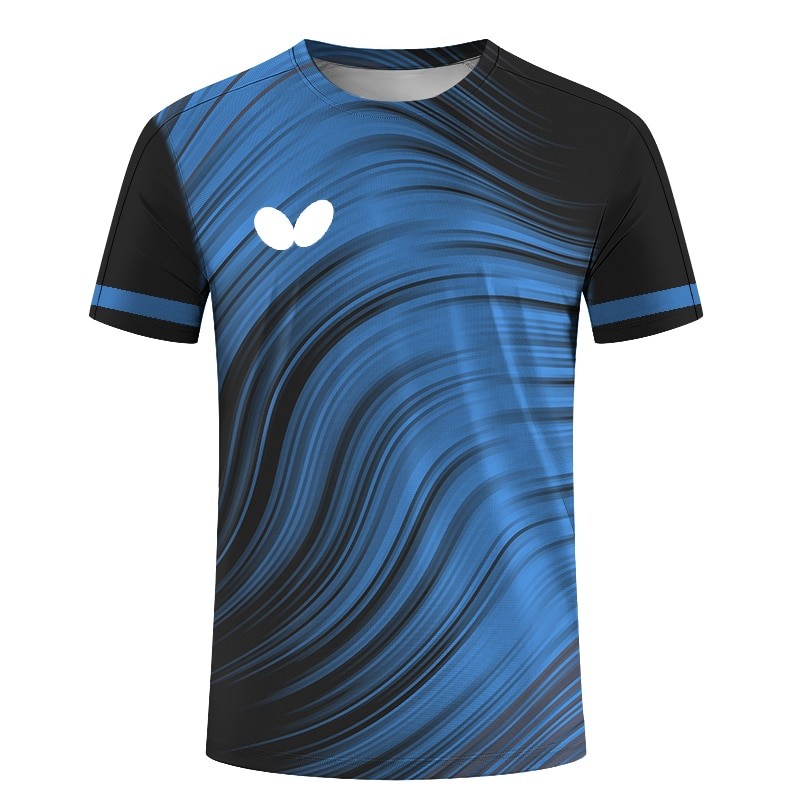 New Quick Drying Round neck Collar Short Sleeve Logo Print Table Tennis Clothes Men Women T-shirt Badminton Uniforms Sportswear