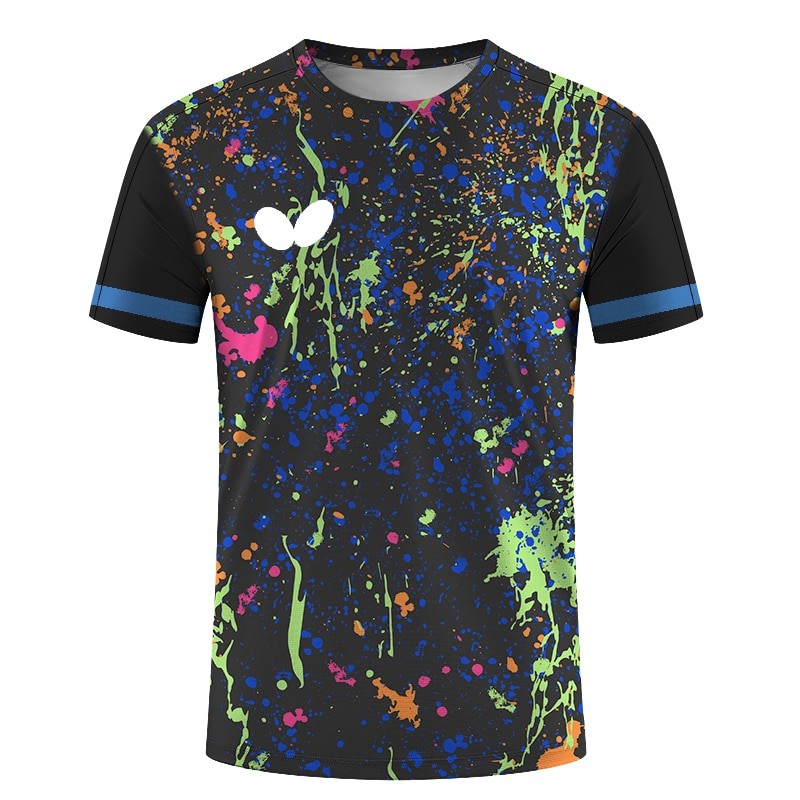 New Quick Drying Round neck Collar Short Sleeve Logo Print Table Tennis Clothes Men Women T-shirt Badminton Uniforms Sportswear