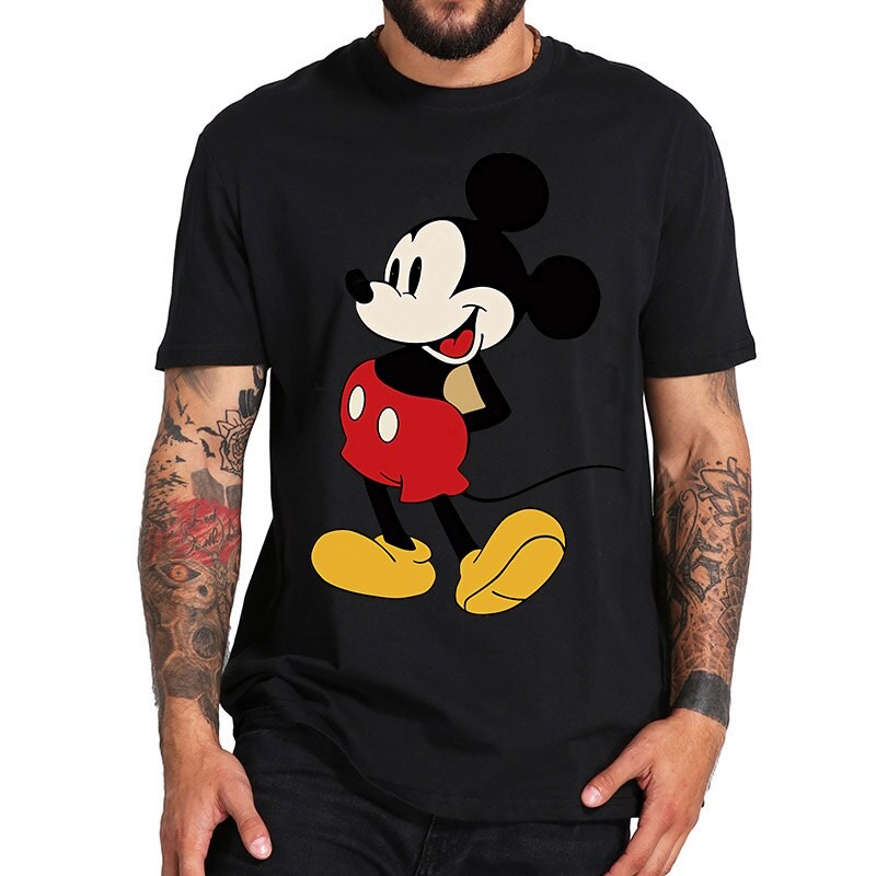 Disney Men's T-shirt Funny Donald Duck Printed Unisex Short-sleeved Cotton T-shirt Summer Men &amp; Women In The Same Paragraph Top