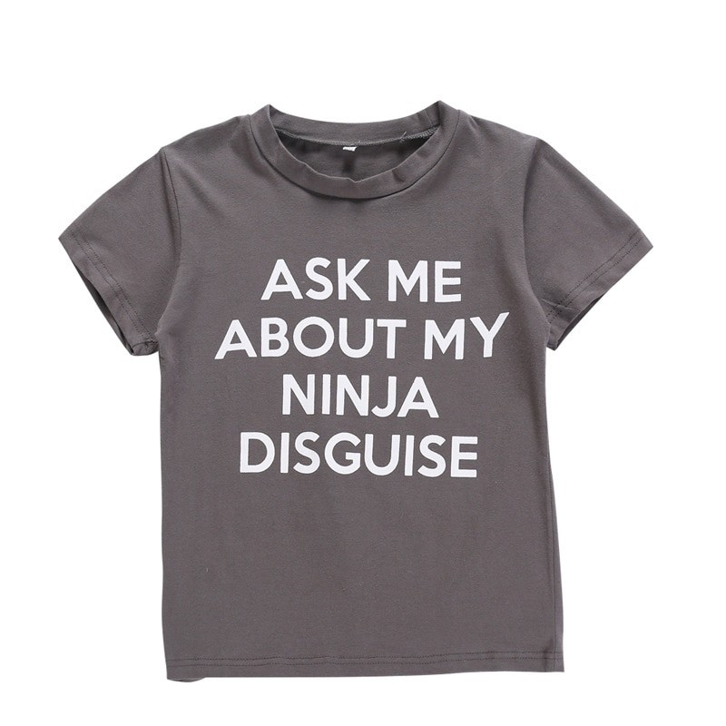 WONTIVE Ask Me About My Ninja Disguise T-Shirts Tees Parent-child Interaction Game Tops for Men Tshirt Boy Shirts Clothing Kid
