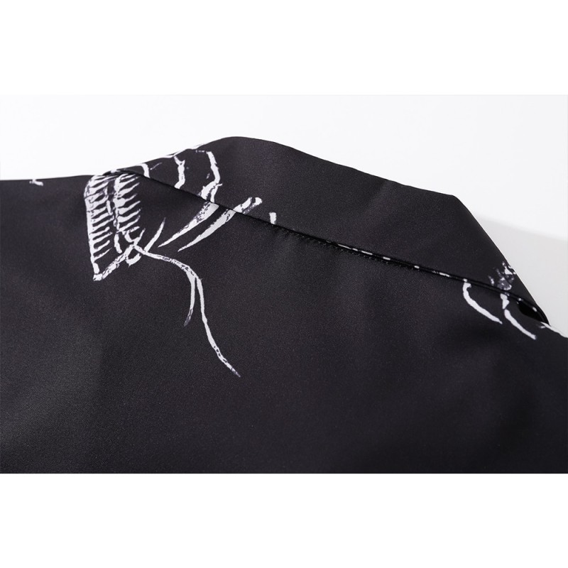 Dark Icon Skeleton Dragon Men's Shirt Summer Thin Material Shirt Men Polo Shirts