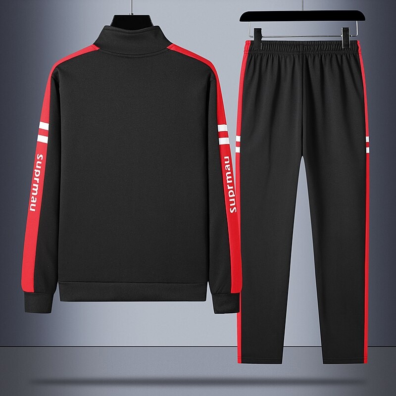 Men's Casual Sets 2023 Spring Autumn Tracksuit Sportswear Men 2 Piece Sets +Sweatpants Fashion Print Zipper Male Sweatshirt Suit