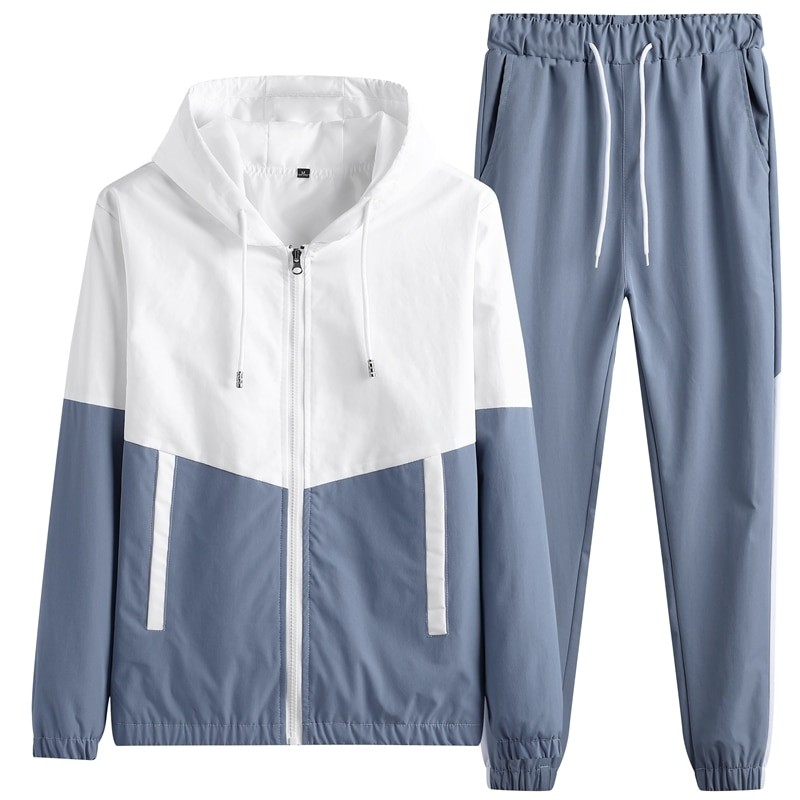 Men Jacket Tracksuit Casual Sports Suit Men's Fashion Spring 2022 New Two Pieces Set Mens Sportswear Plus Size Jacket Pants Suit